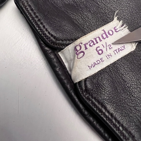Grandoe Handstitched Italian Leather Women’s Gloves Size 6.5 - Picture 5 of 7